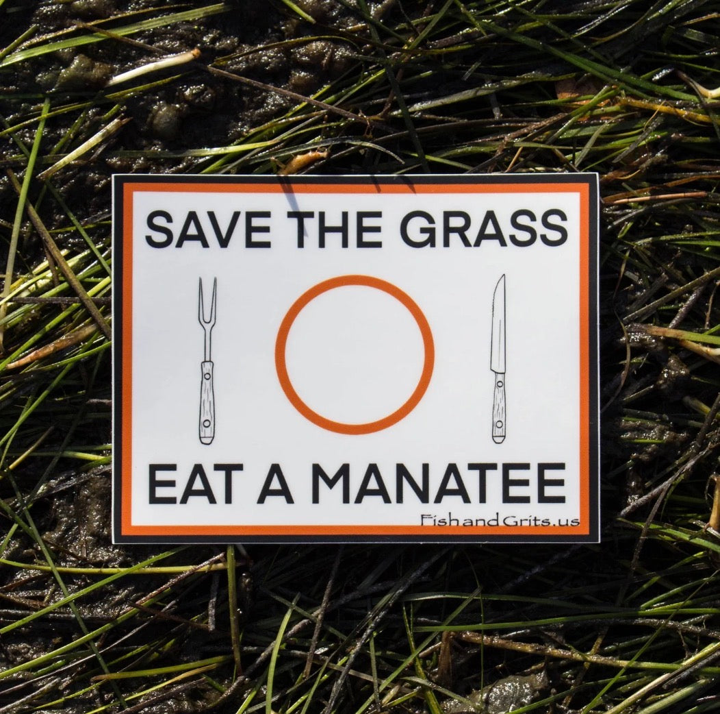 Save the grass sticker